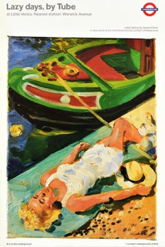 Original-Vintage-Poster, Londoner U-Bahn-Poster LT, „Lazy Days“ von Tube Little Venice