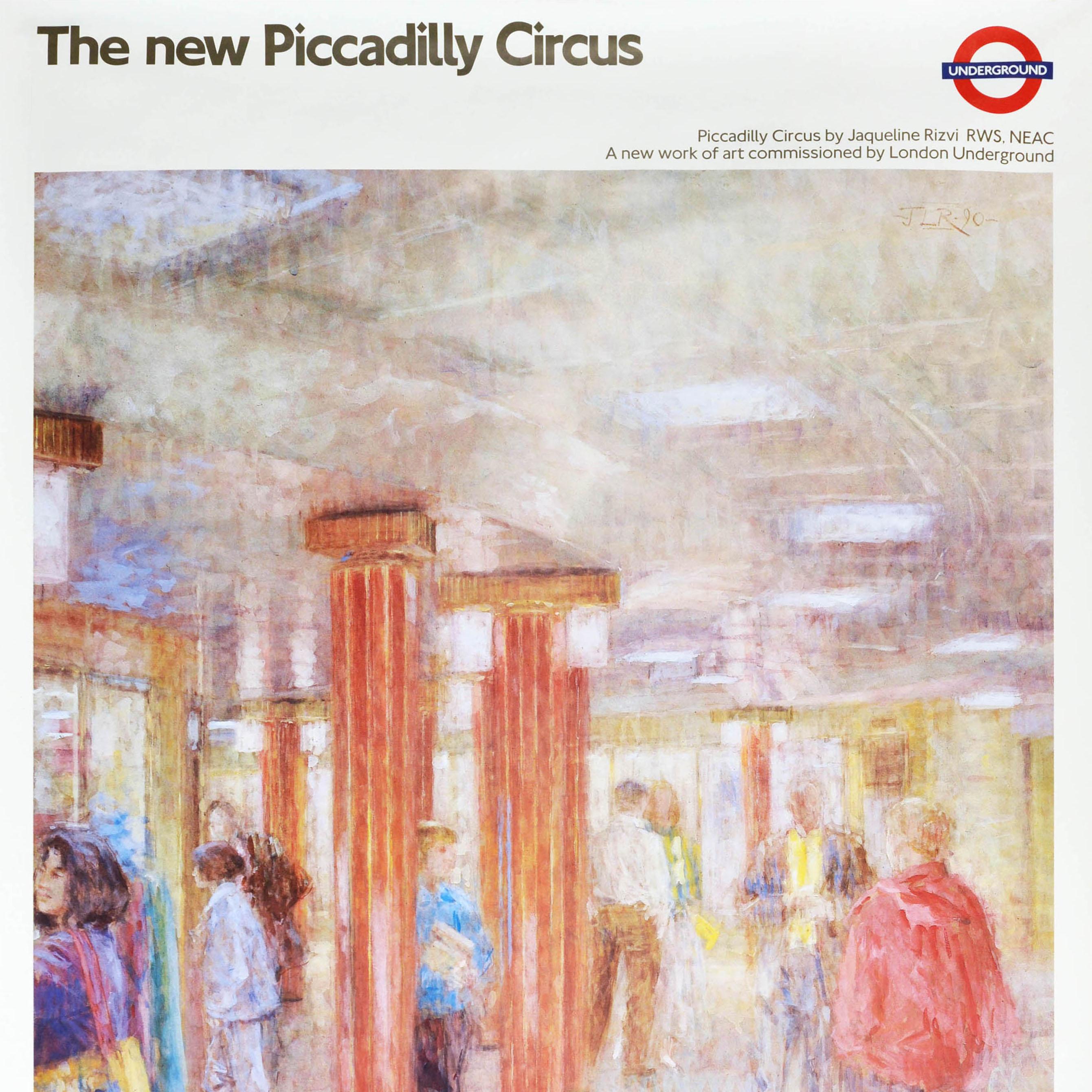 Original Vintage London Underground Poster Piccadilly Circus Tube Design Art - Beige Print by Unknown