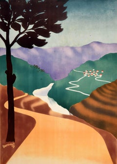 Original Vintage Middle East Travel Poster Lebanese Way Lebanon Mountain Air