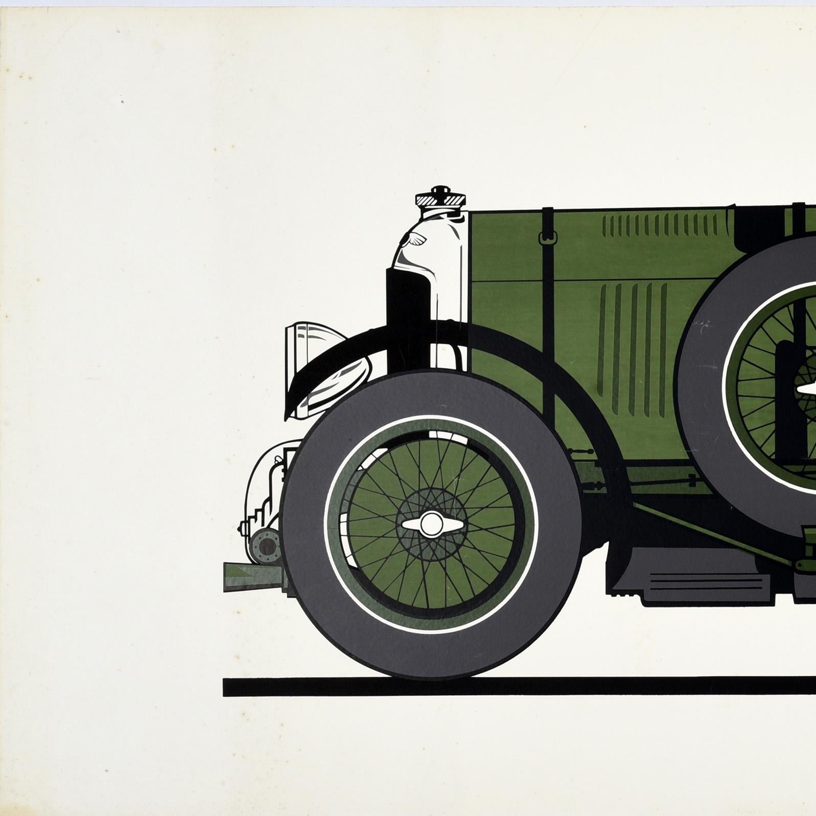 Poster originale d'epoca sugli sport motoristici Bentleys 1929 4 1/2 Litre Racing Car Sport - Print di Unknown