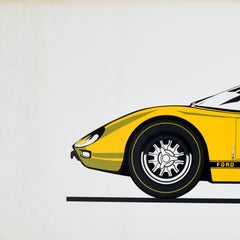 Original Vintage Motorsport Poster Ford GT MK2 Racing Car Automobile Sport