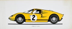 Original Vintage Motorsport Poster Ford GT MK2 Racing Car Automobile Sport