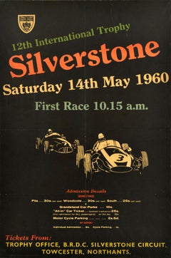 Original Vintage Motorsport Poster Silverstone International Trophy Meeting F1