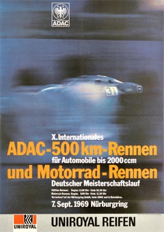 Original Vintage Motorsport Poster X International ADAC 500 Km Race Germany