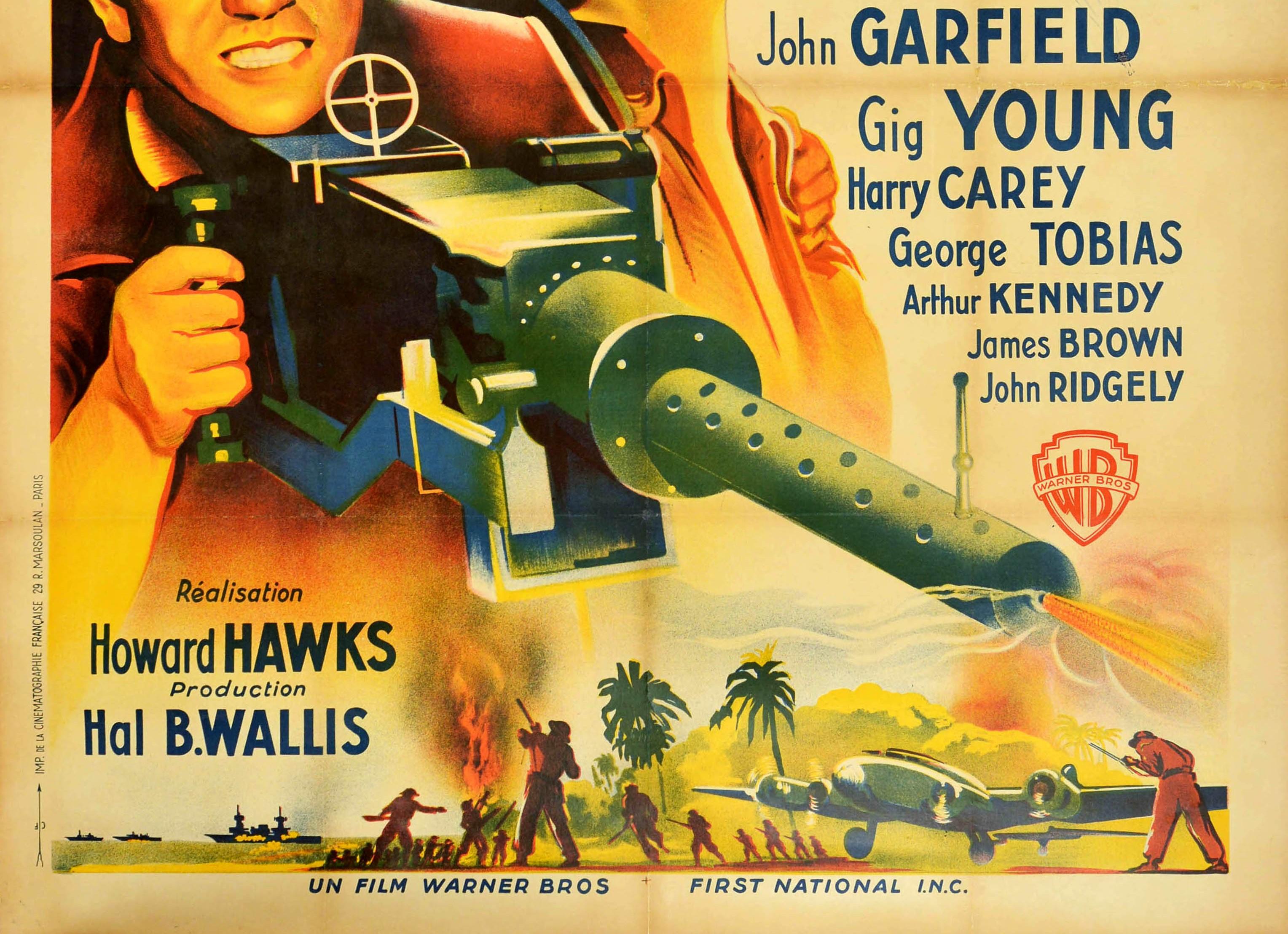 Original Vintage-Filmplakat Air Force WWII, Militärische Luftfahrt, Film Howard Hawks (Orange), Print, von Unknown