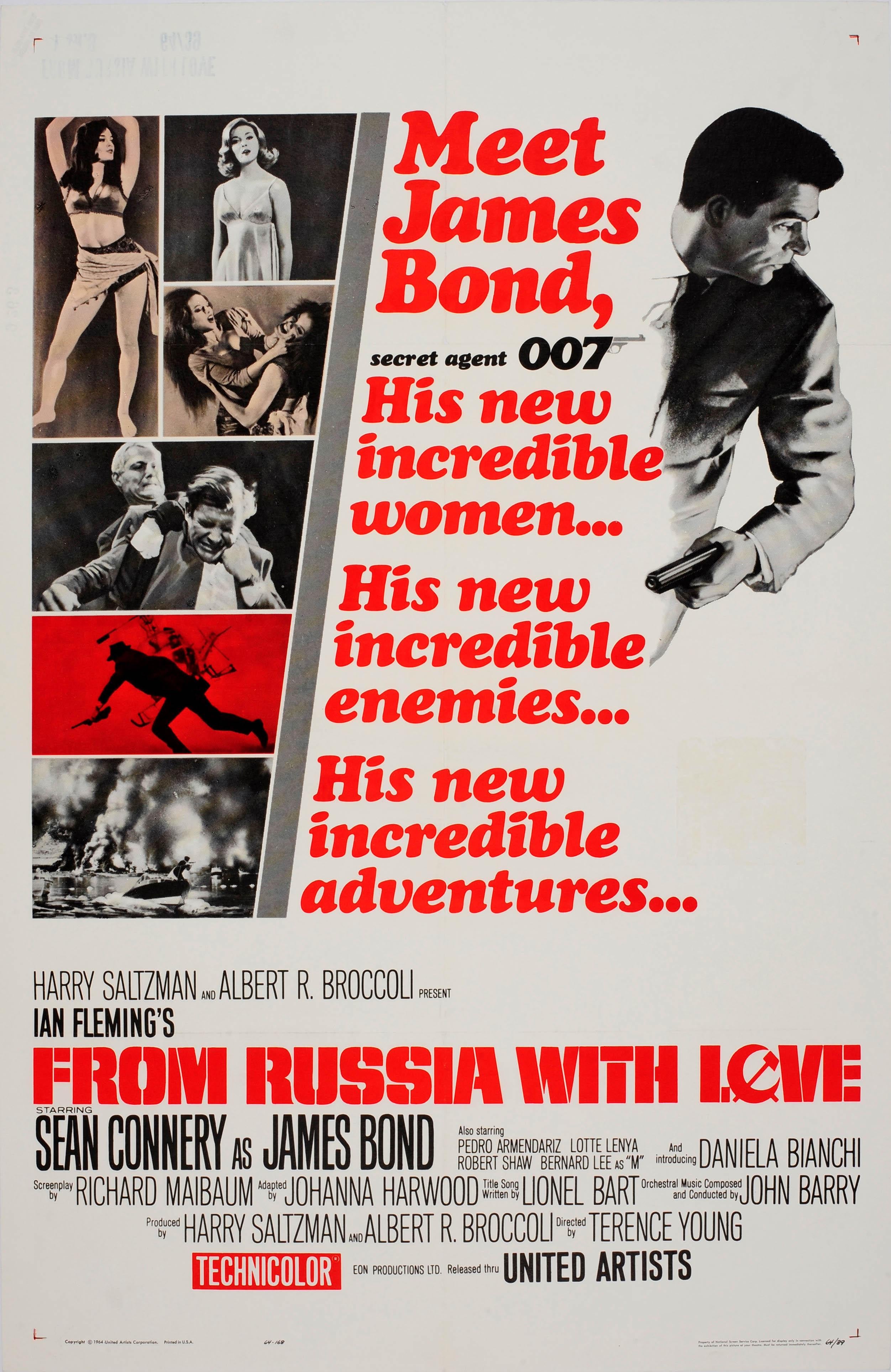 Unknown Print - Original Vintage Movie Poster For The 007 James Bond Film From Russia With Love