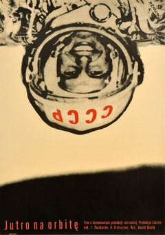Original Retro Movie Poster Jutro Na Orbite USSR Moon Mission Gagarin Space