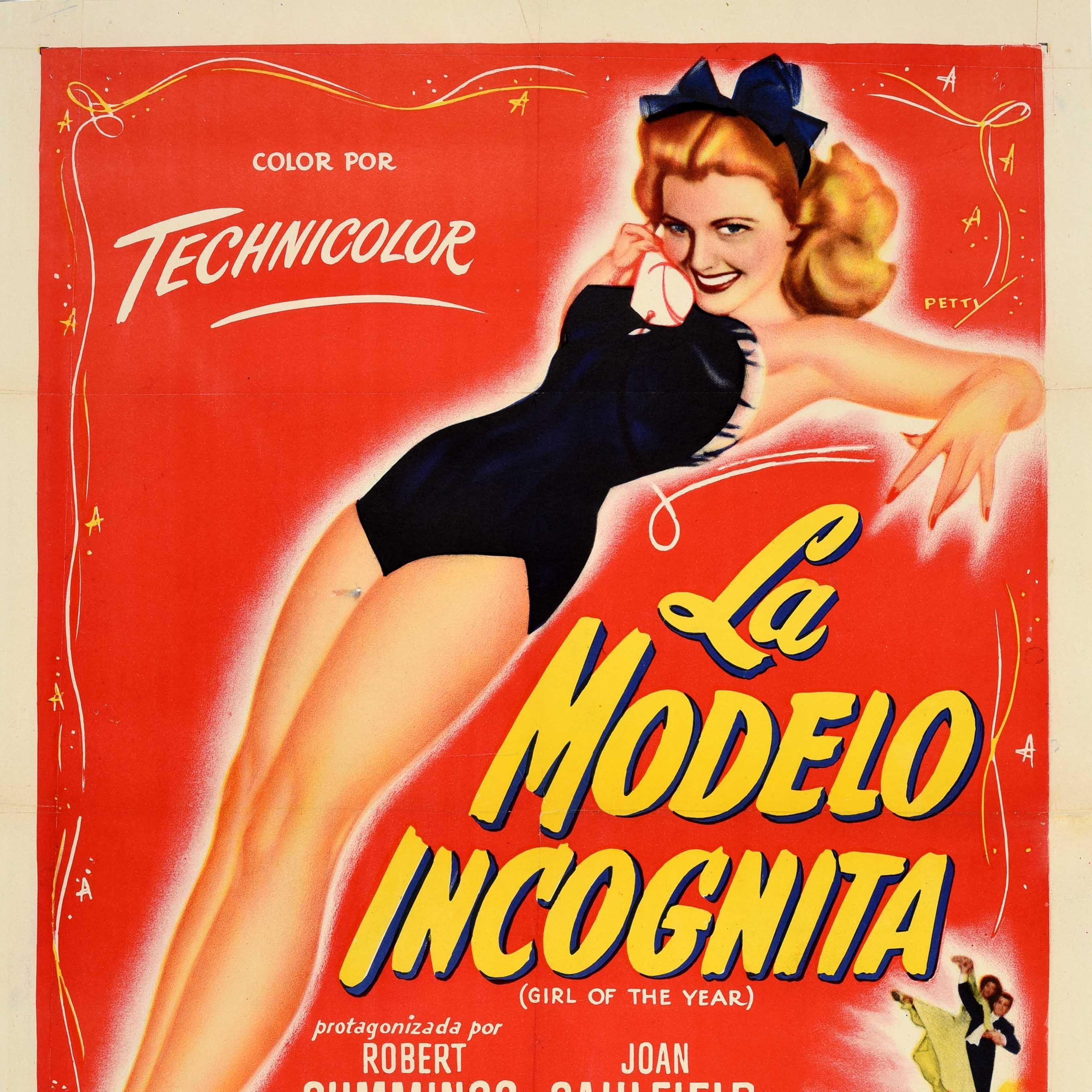Original-Vintage-Filmplakat, „La Modelo Incognita Girl Of The Year“, Petty Girl (Orange), Print, von Unknown