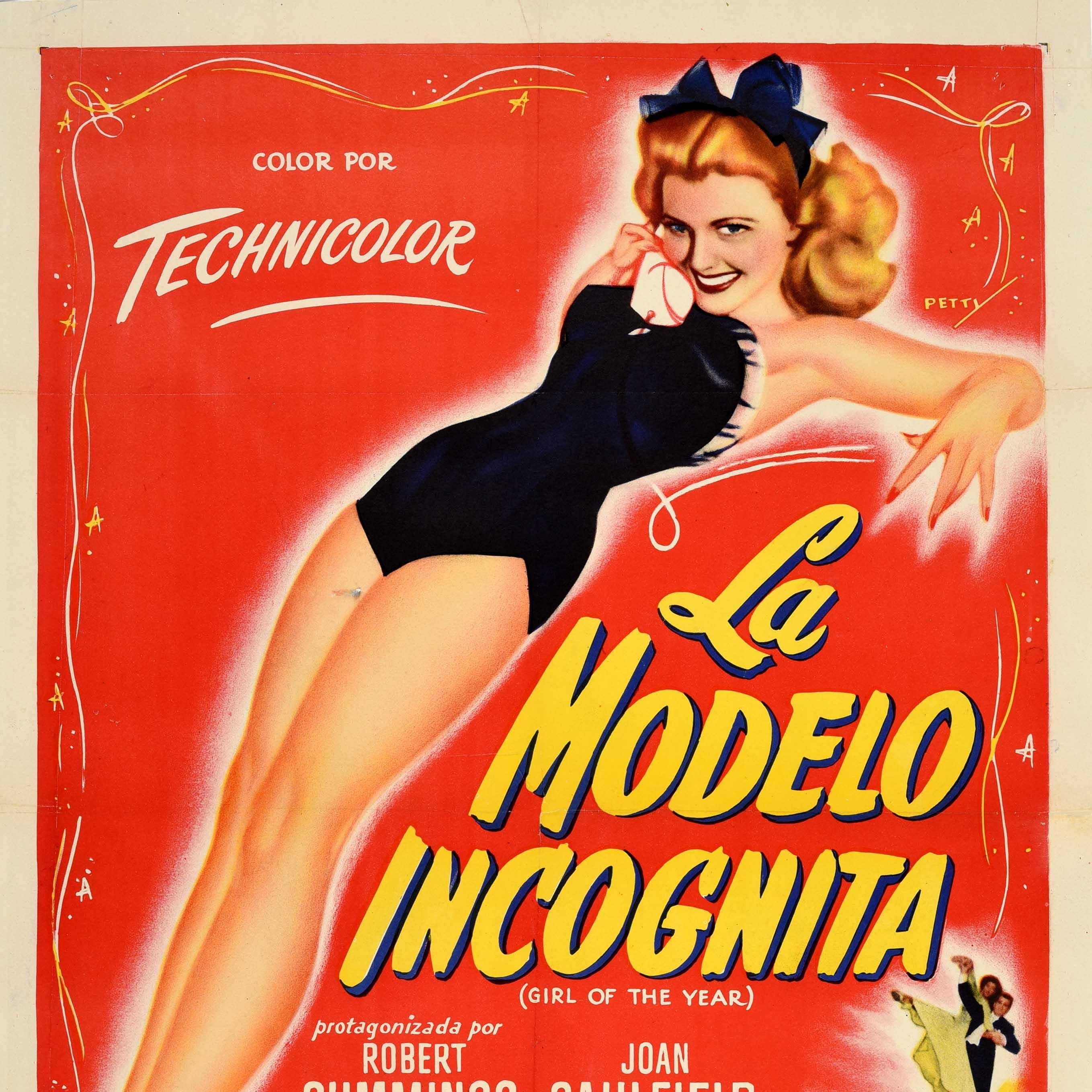 Affiche vintage originale du film La Modelo Incognita Girl Of The Year Petty Girl - Orange Print par Unknown