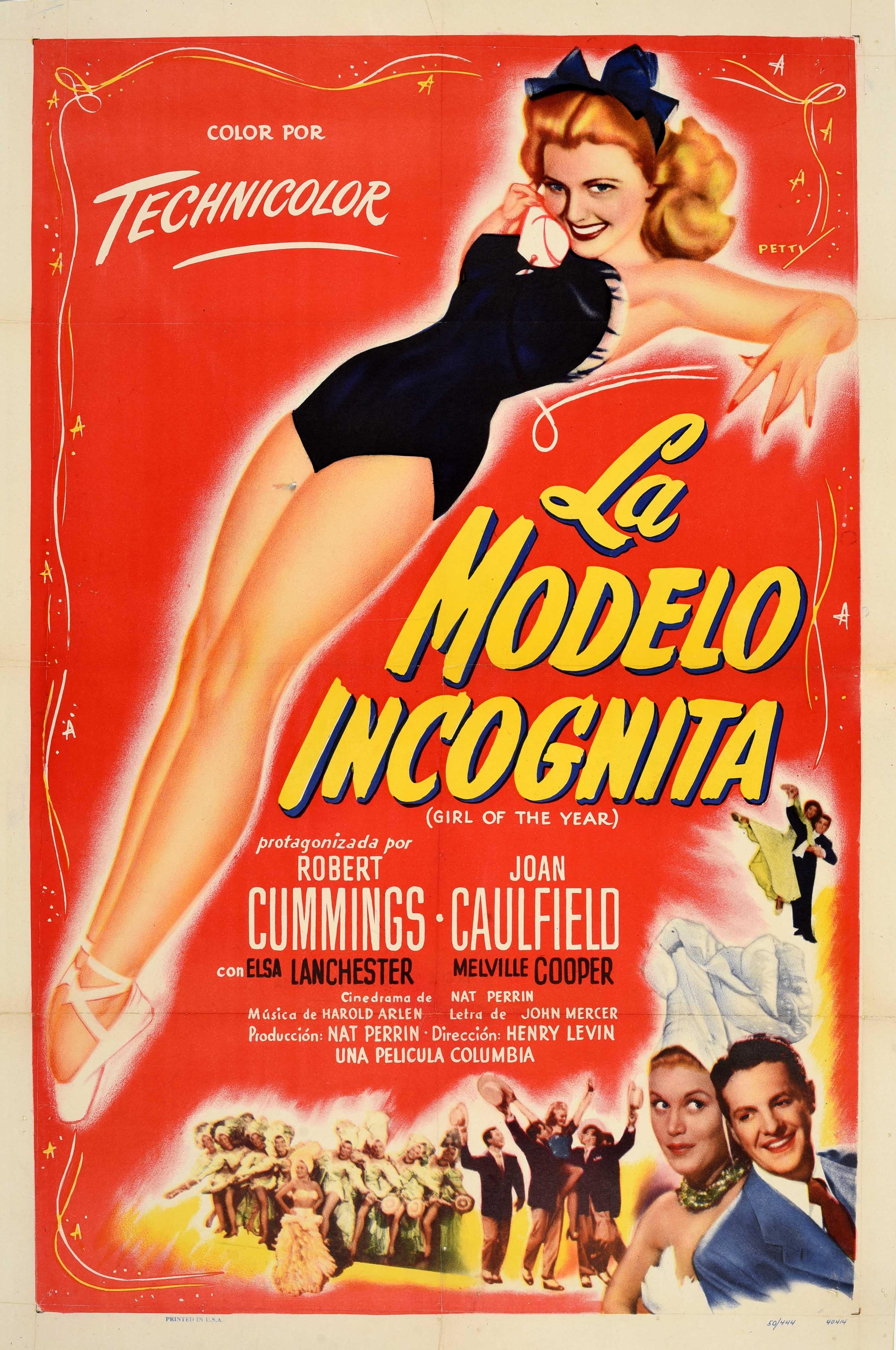 Unknown Print – Original-Vintage-Filmplakat, „La Modelo Incognita Girl Of The Year“, Petty Girl