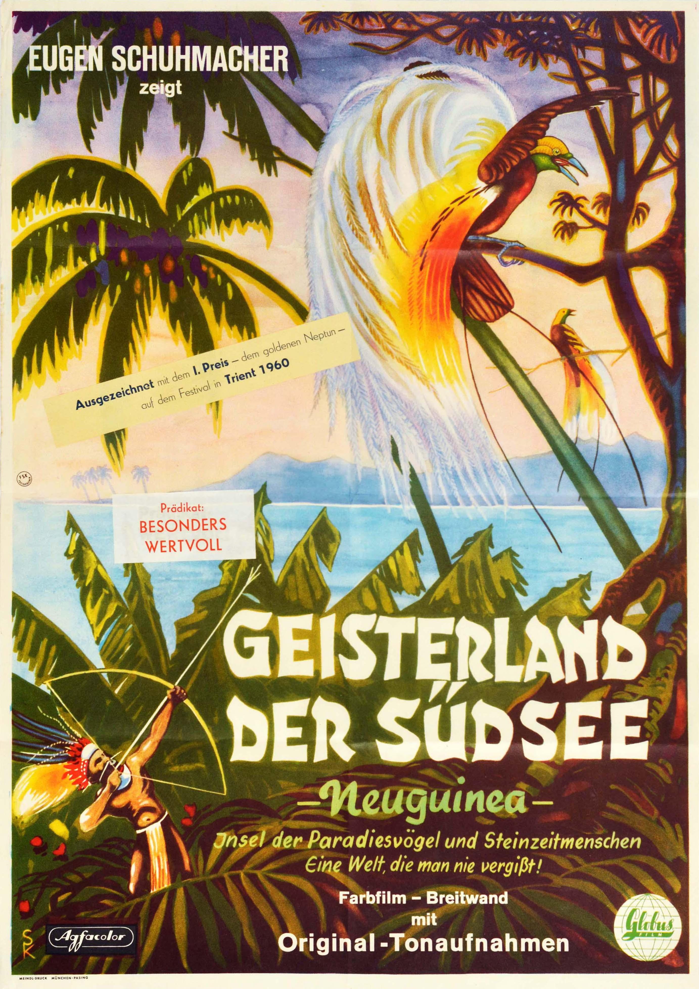 Unknown Print - Original Vintage Movie Poster New Guinea Bird Of Paradise Rainforest Nature Film