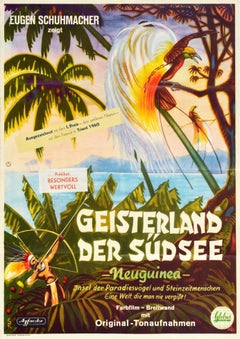 Original Vintage Movie Poster New Guinea Bird Of Paradise Rainforest Nature Film