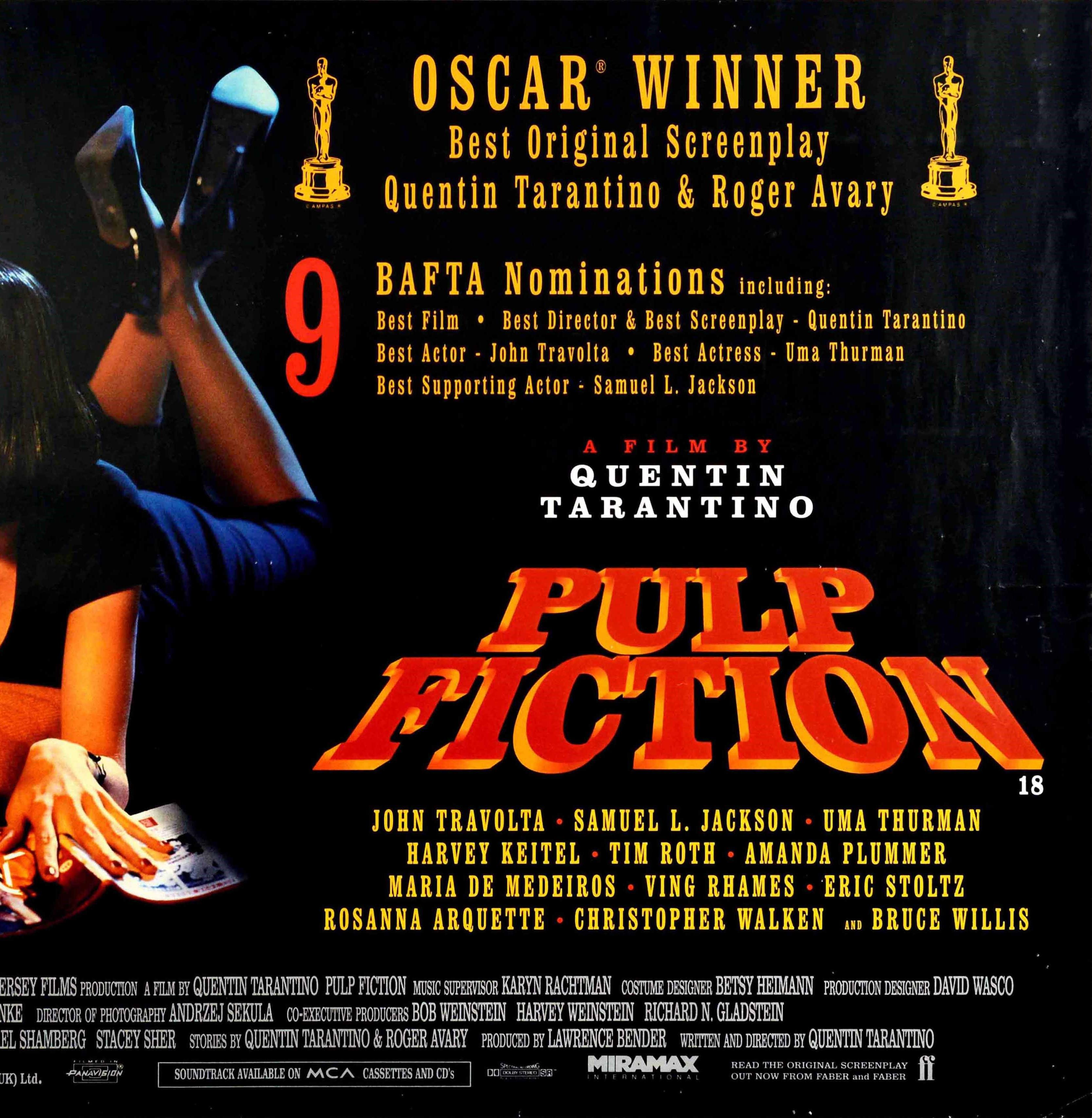 "Pulp Ficton" ..Quentin Tarantino's Classic Crime Movie Poster 2 Various Sizes 