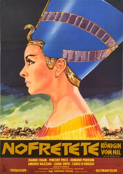 Original Vintage-Filmplakat, Queen Of The Nile, Ägypten, Nefertiti, Nofretetete, Film