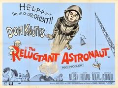 Affiche de film vintage d'origine de l'astronaute réticent Don Knotts Leslie Nielsen NASA