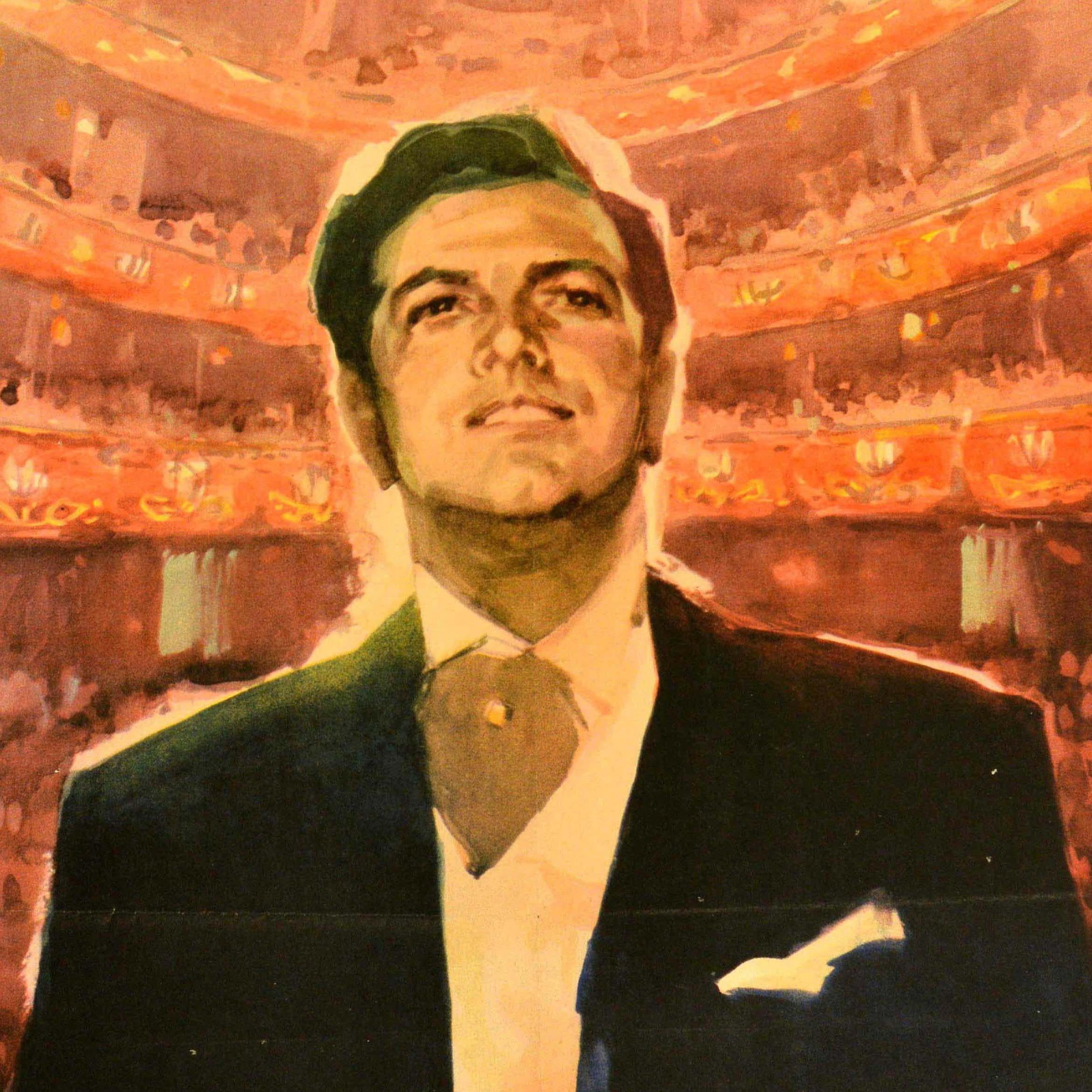 Original Vintage Movie Poster The Great Caruso Mario Lanza Tenor USSR Release - Print by Unknown
