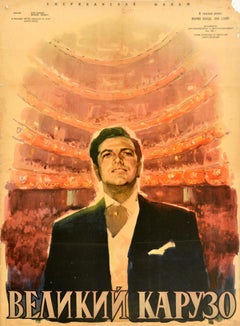Original-Vintage-Filmplakat „The Great Caruso Mario Lanza Tenor“, UdSSR, Veröffentlichung