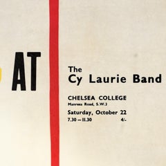 Original Vintage Music Advertising Poster Jazz At Chelsea Cy Laurie Band London