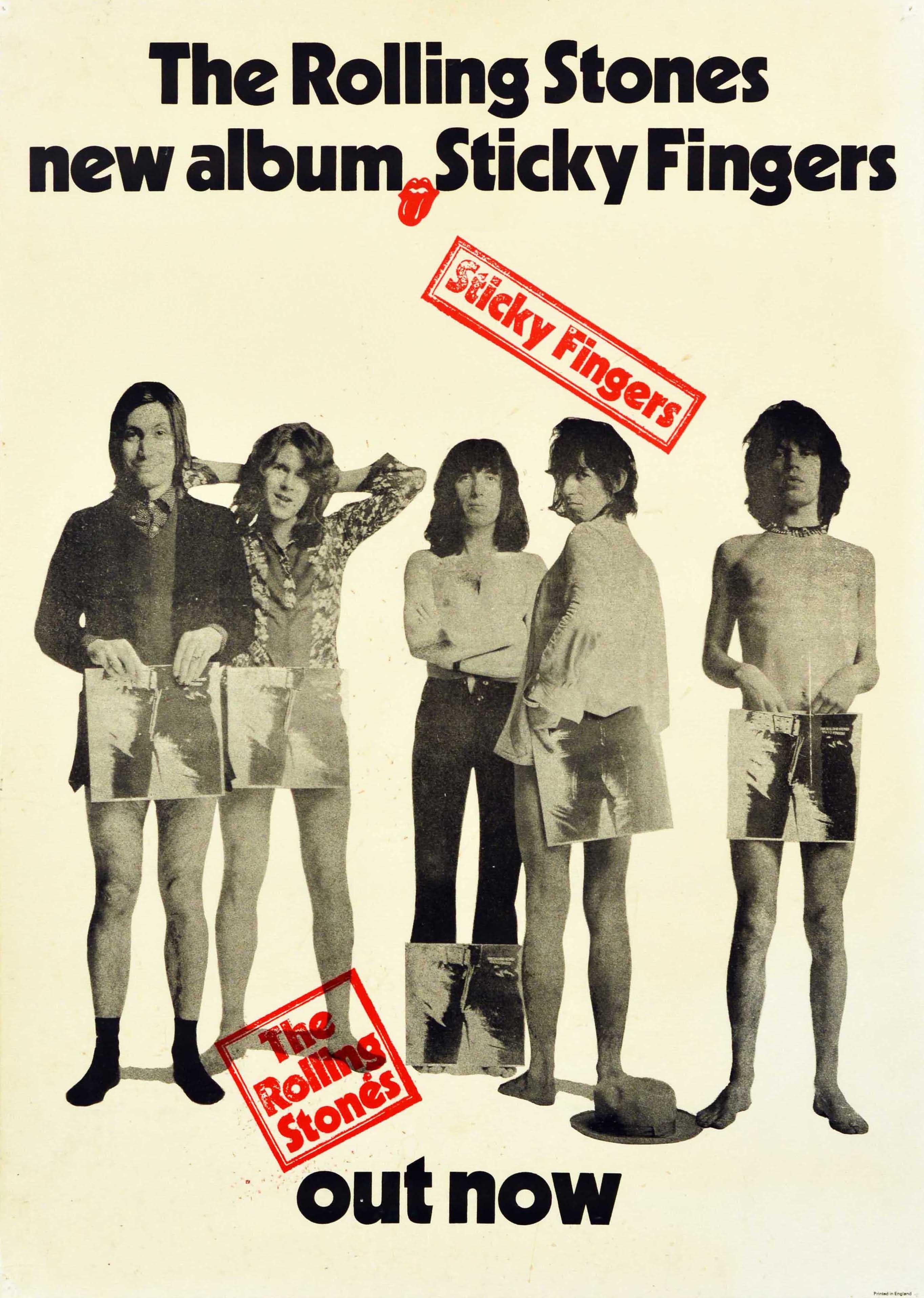 Unknown Print - Original Vintage Music Advertising Poster Rolling Stones Sticky Fingers Warhol