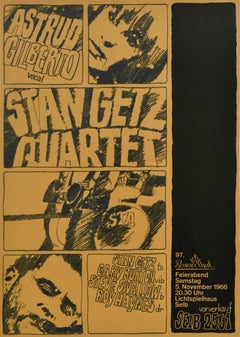 Original Vintage Music Advertising Poster Stan Getz Astrud Gilberto Bossa Nova
