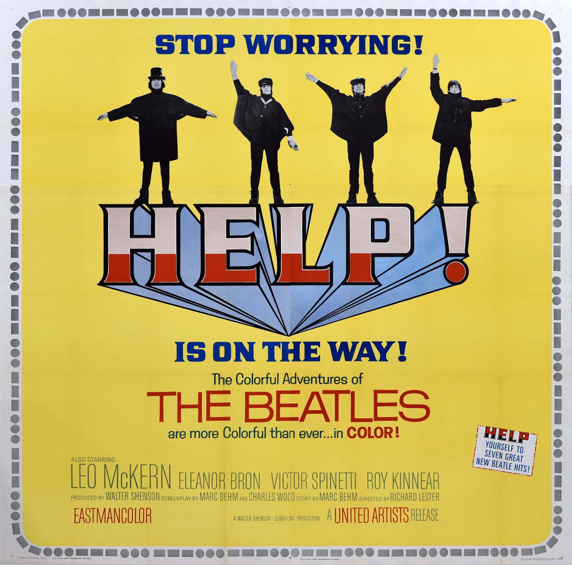 Unknown Print - Original Vintage Music Film Poster The Beatles Help Is On The Way Stop Worrying