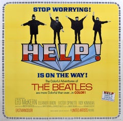 Original Vintage Music Film Poster The Beatles Help Is On The Way Stop Worrying