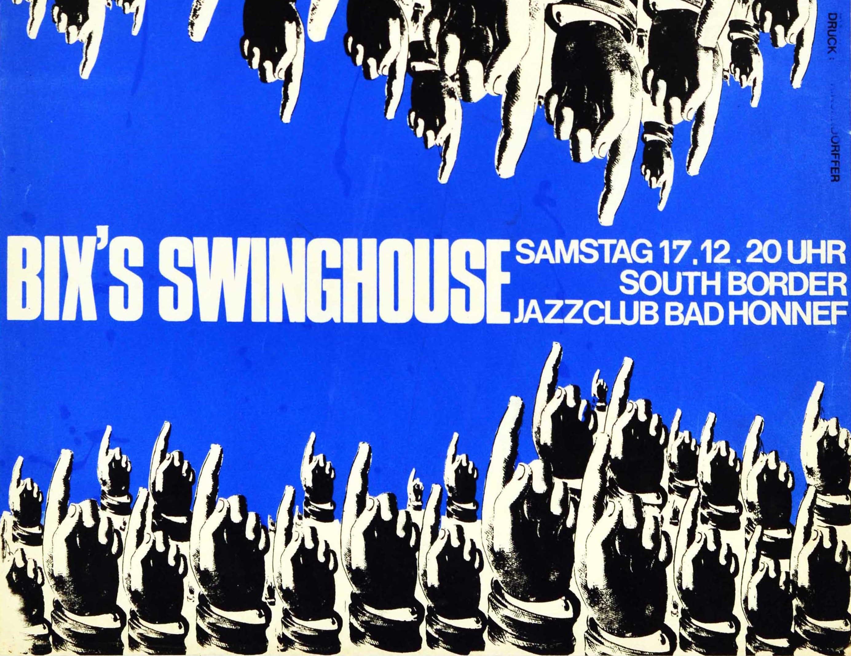 Cartel original de música vintage Bix's Swinghouse South Border Jazz Club Bad Honnef - Print Púrpura de Unknown