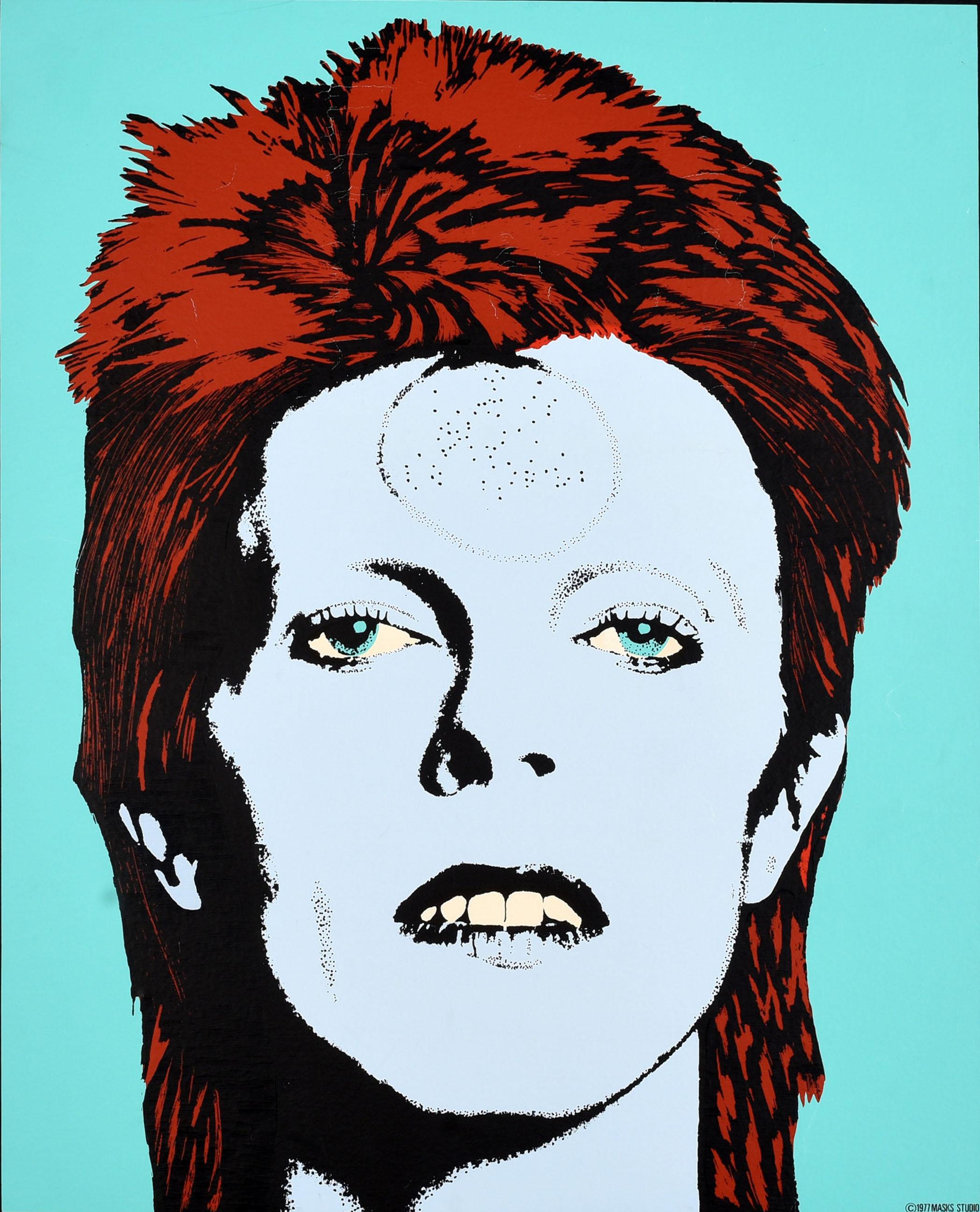 Affiche musicale originale de David Bowie portrait Ziggy Stardust Rock Star - Print de Unknown