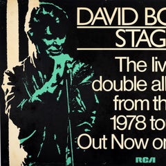 Original Vintage Music Poster David Bowie Stage Live Double Album Rock