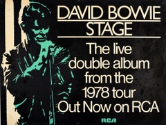 Original Vintage Music Poster David Bowie Stage Live Double Album Rock