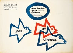 Affiche musicale originale Jazz at Chelsea Mike Daniels Delta Jazzmen Beatty