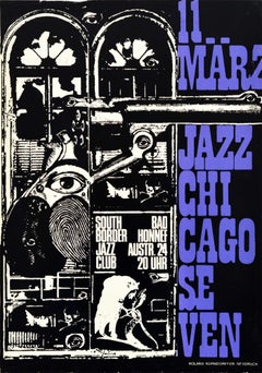 Original Vintage-Musikplakat „Jazz Chicago Seven South Border“, Bad Honnef Club