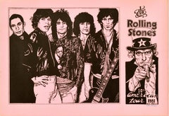 Póster Original Vintage Rolling Stones The American Tour 1981 Ángel Azul