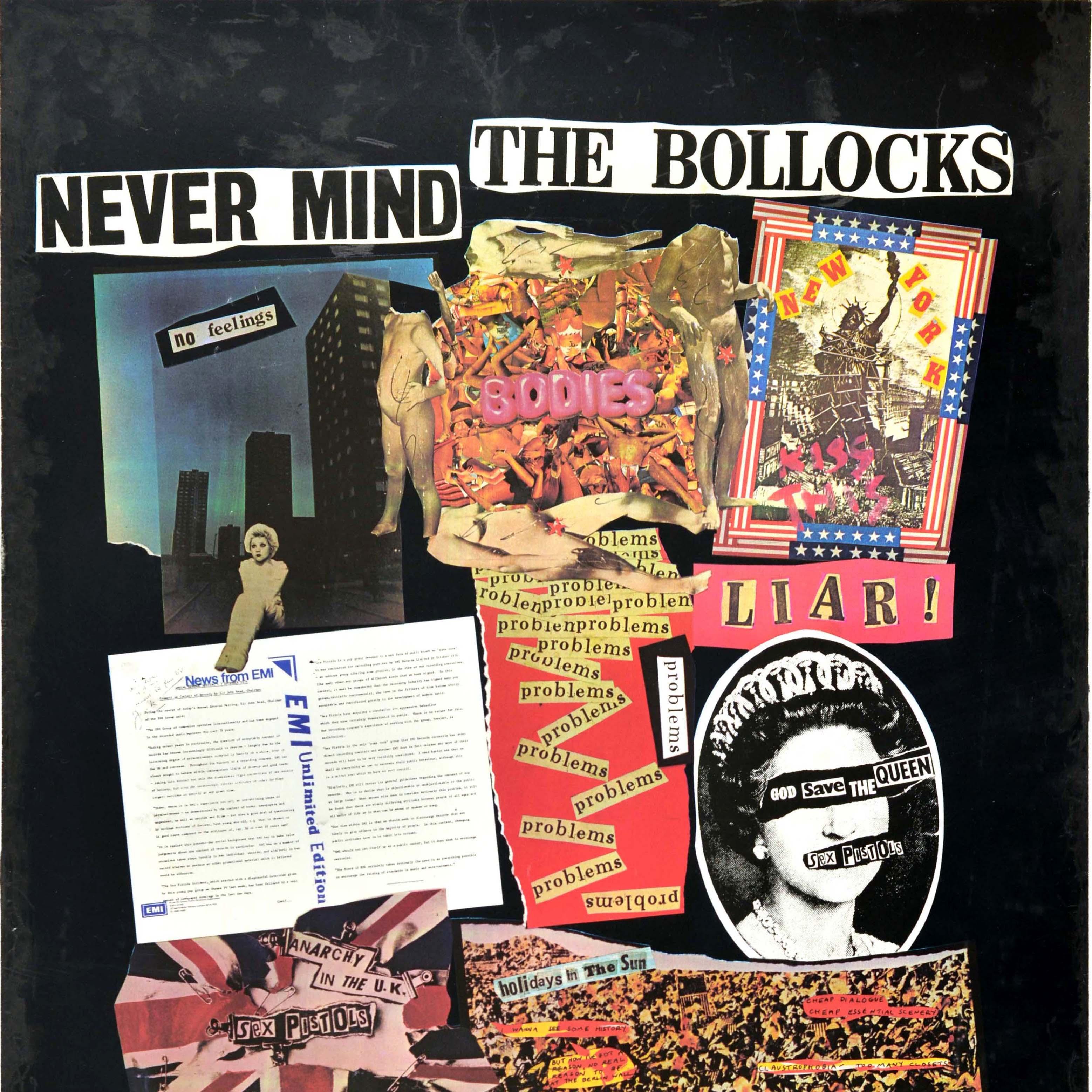 Original Vintage Music Poster Sex Pistols Never Mind The Bollocks Collage - Print by Unknown