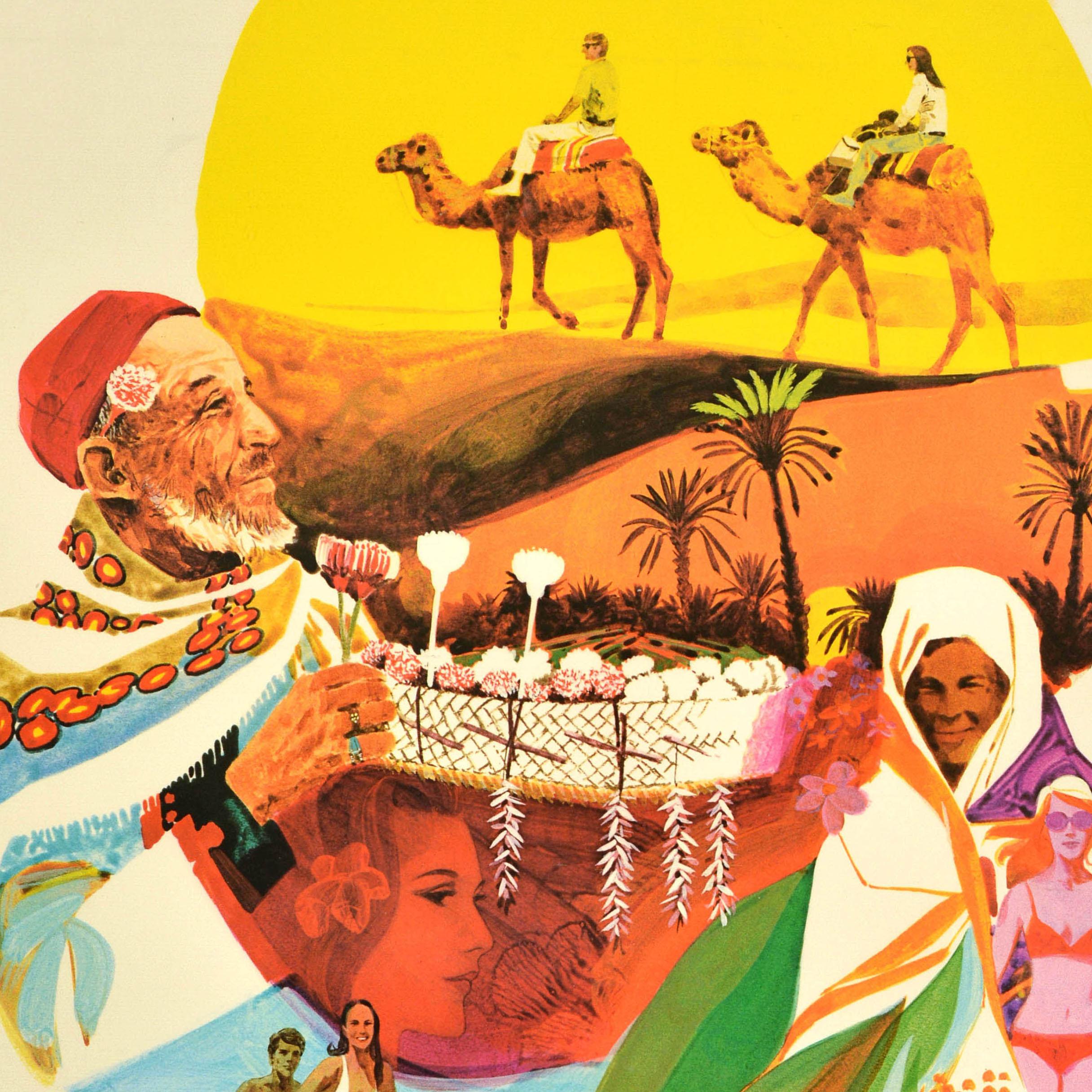 Poster di viaggio originale d'epoca per il Nord Africa Tunisia Tunisi Air Africa Tunisair - Print di Unknown