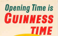 Original Vintage Opening Time Is Guinness Time Drink Poster Iconic Toucan Design