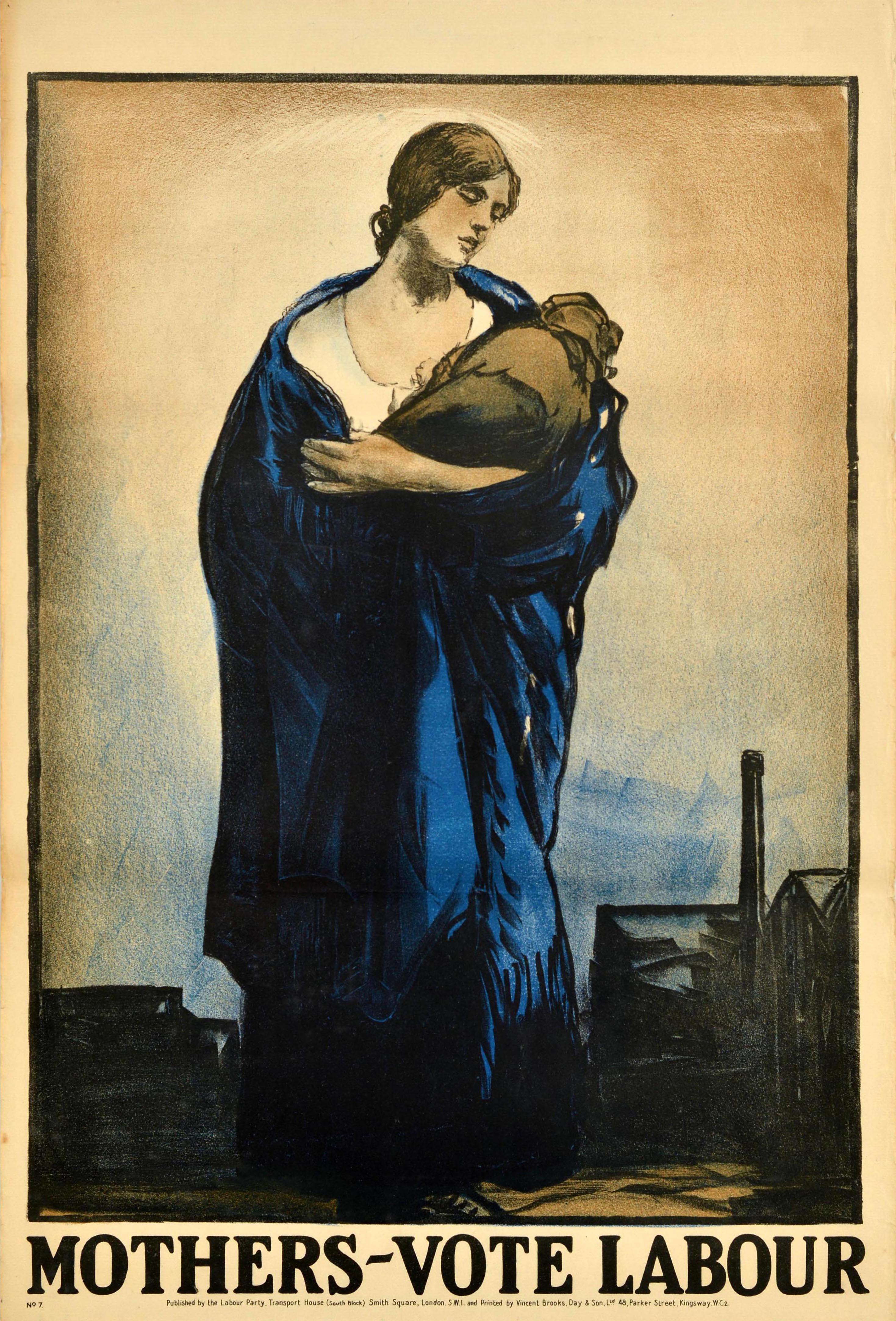 Unknown Print – Originales Vintage Politisches Propagandaplakat „Mädchen Vote Labour“, UK-wahl
