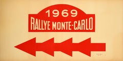 Original Vintage Poster 1969 Rallye Monte Carlo Rally Racing Motor Sport Monaco