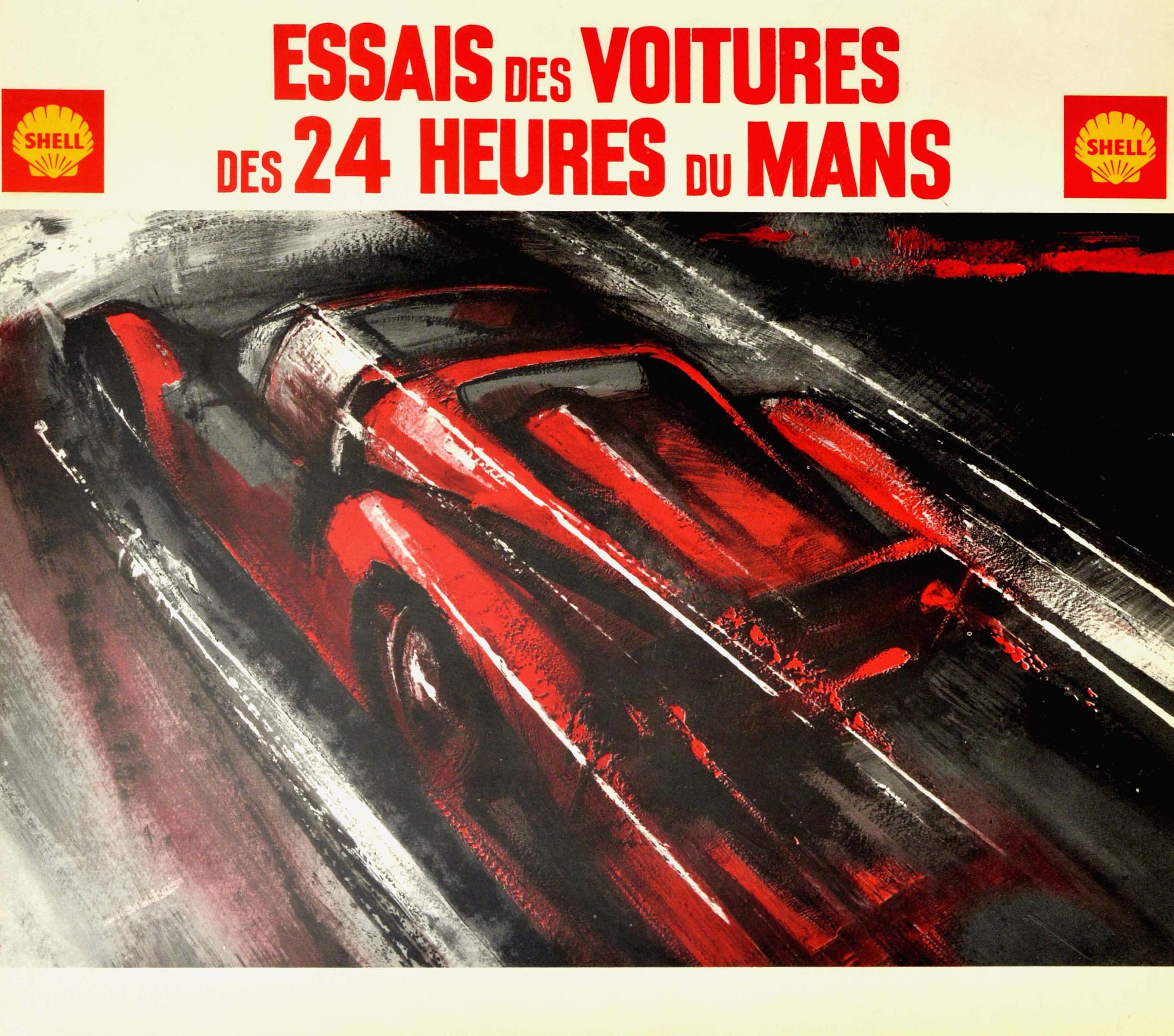 Original-Vintage-Poster, „24 Heures Du Mans“, 1968, Motorradrennen, Le Mans Sport (Beige), Print, von Unknown