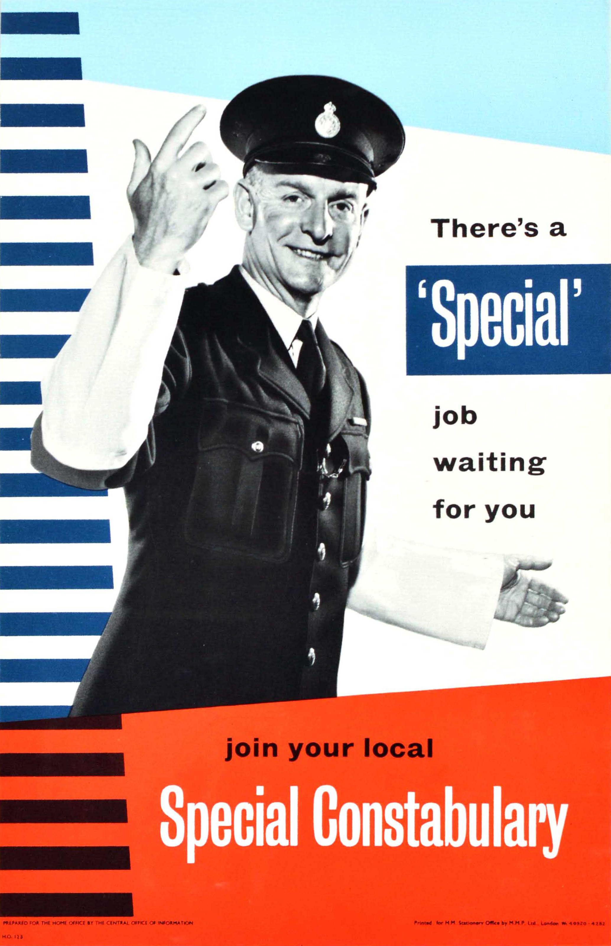 Original Vintage Poster A Special Job Waiting For You Constabulary Police Force