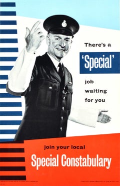 Original Retro Poster A Special Job Waiting For You Constabulary Police Force