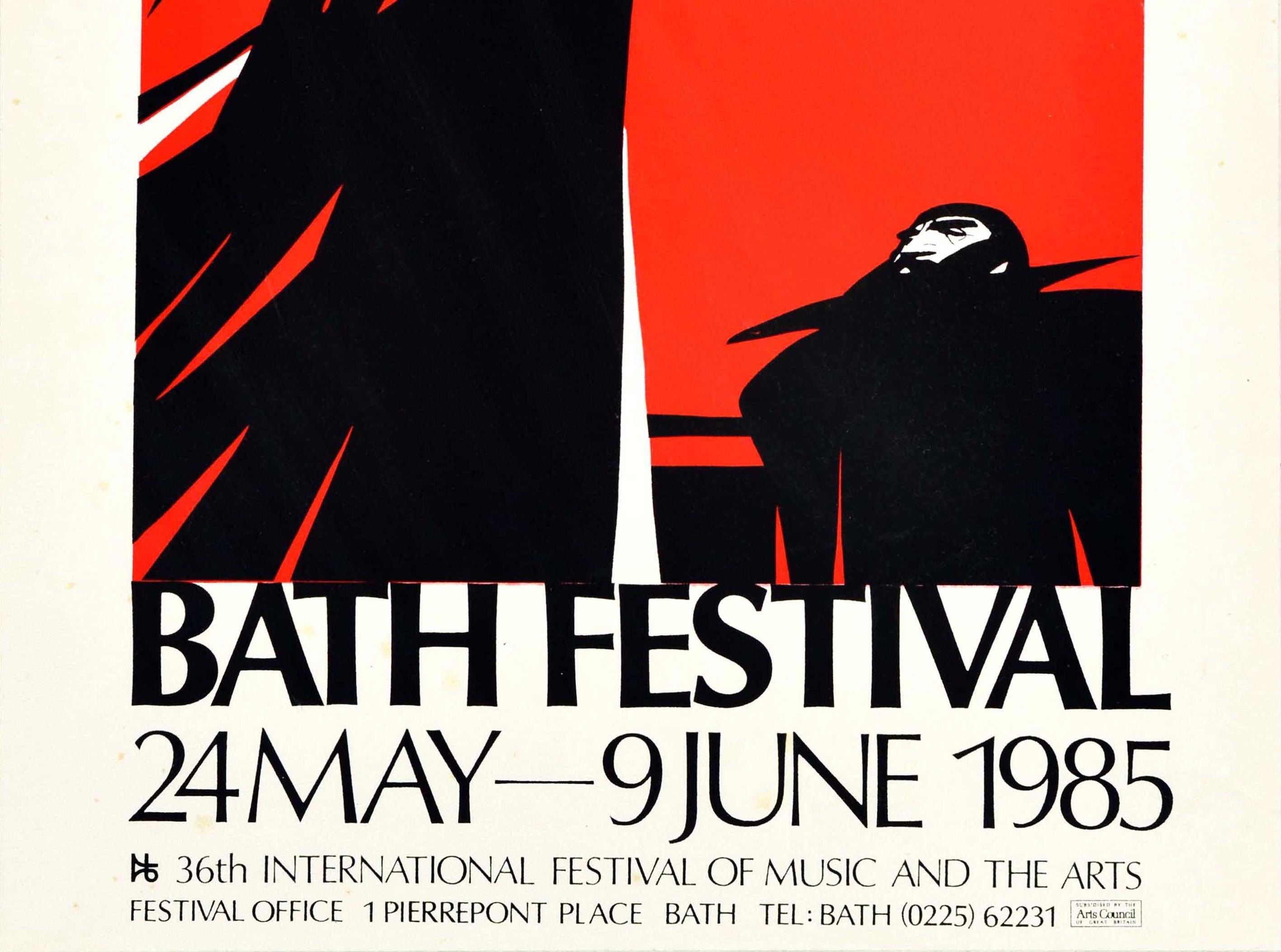 Original Vintage Poster Bath Festival Of Music And The Arts Council Event Design - Red Print by Unknown