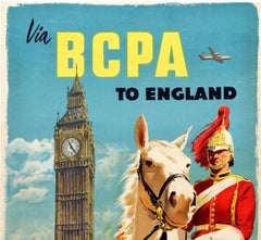 Original Vintage Poster BCPA England London British Commonwealth Pacific Travel