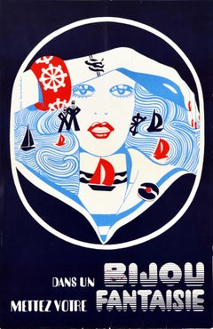 Original-Vintage-Poster Bijou Fantaisie Fantasie-Mode, Schmuck, Matrosen-Design