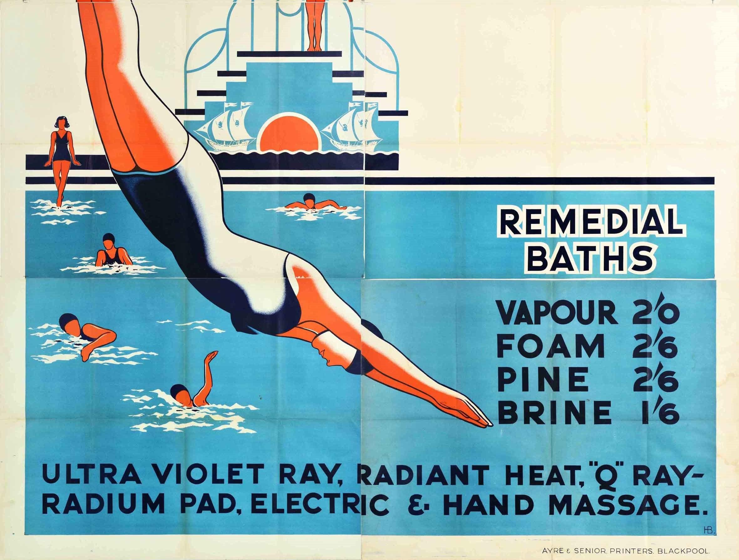 vintage swimming poster
