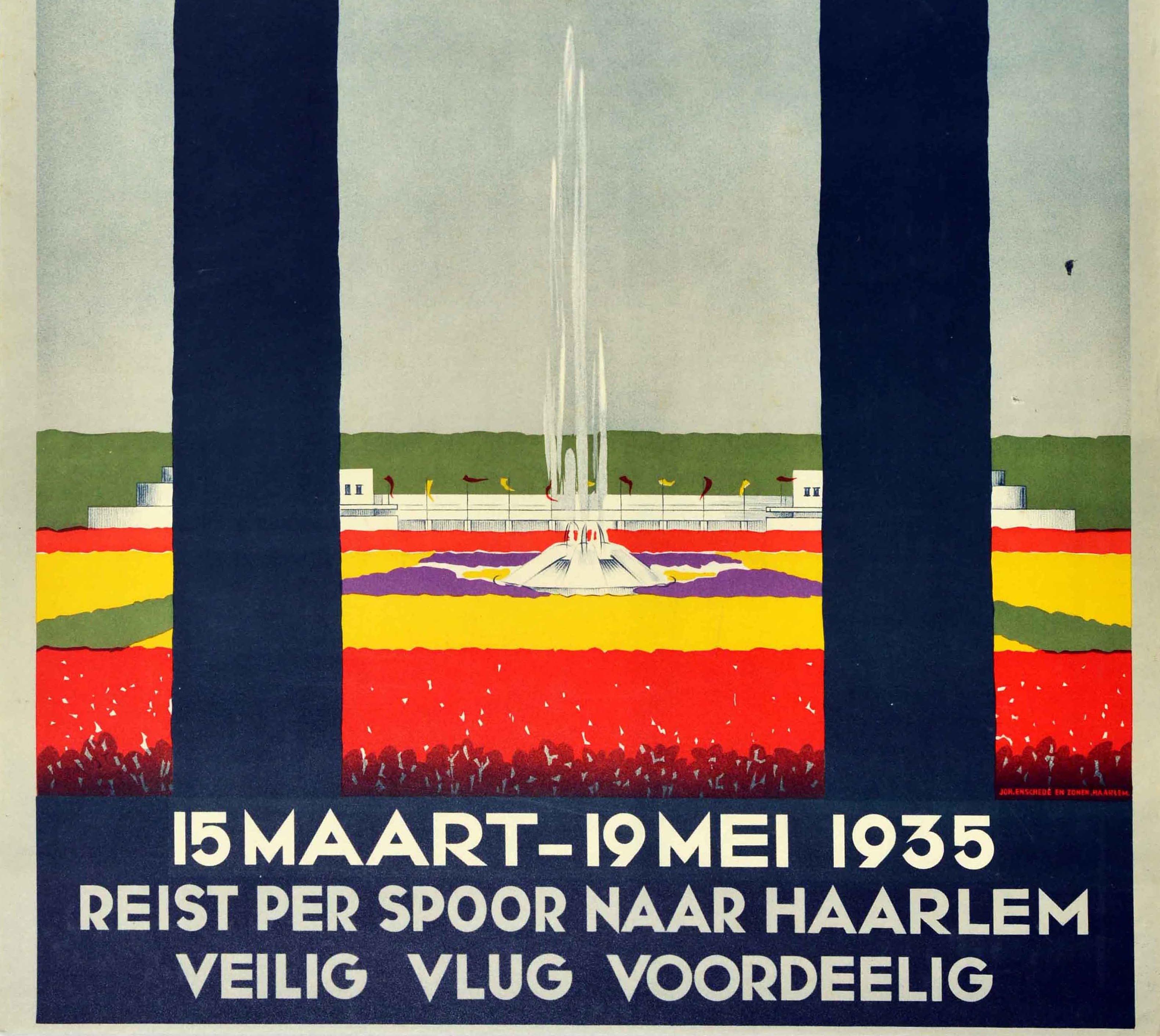 Original Vintage-Poster, Bloemen Flora Flower Festival, Ausstellung, Blumen, Haarlem (Art déco), Print, von Unknown