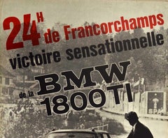 Original Vintage Poster BMW 1800TI 24h De Spa Francorchamps Victory Auto Racing