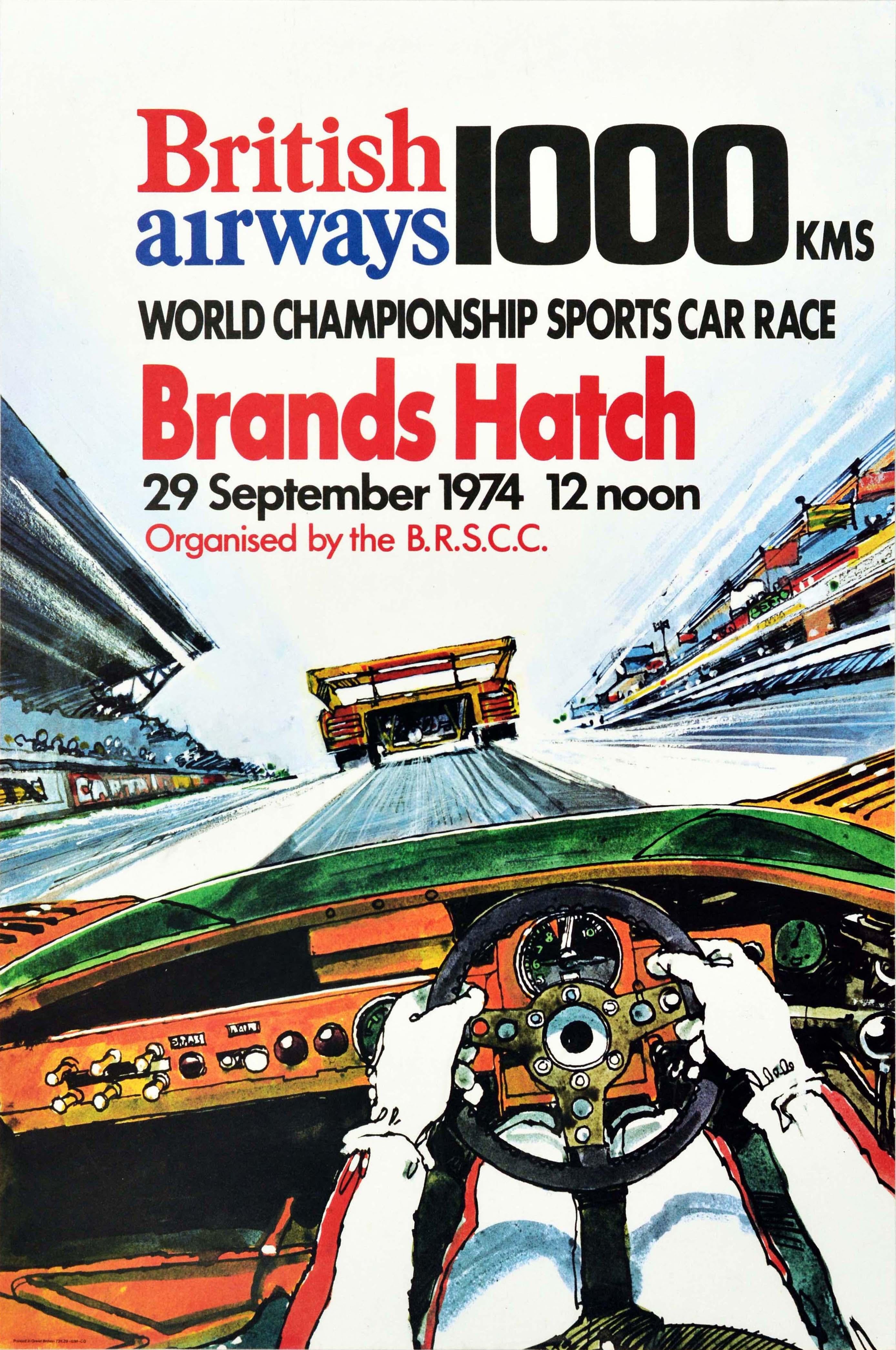 Unknown Print - Original Vintage Poster Brands Hatch 1000kms World Championship Sports Car Race