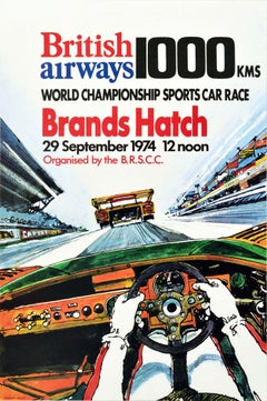 Original Vintage Poster Brands Hatch 1000kms World Championship Sports Car Race