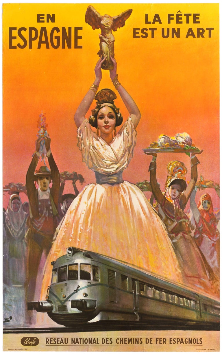 Unknown - Original Vintage Poster Espagne La Fete Est Un ...